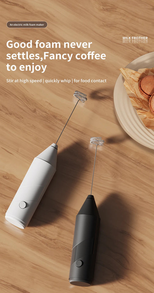 ONEKA Milk Frother Handheld Foam Maker For Lattes Whisk Coffee Cappuccino Frappe Matcha Hot Chocolate Egg Beater Drink Mixer
