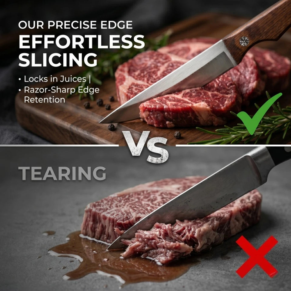 New Multi-Purpose Chef Knife Ultra-Sharp – Stainless Steel Ergonomic Wood Handle with Cover for Home & Commercial Cooking