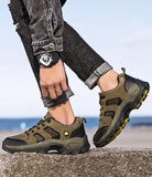 Spring Casual Shoes Men Breathable Comfortable Lace Up Walking Shoes Autumn Classic Outdoor Sneakers Thick-Soled Hiking Shoes
