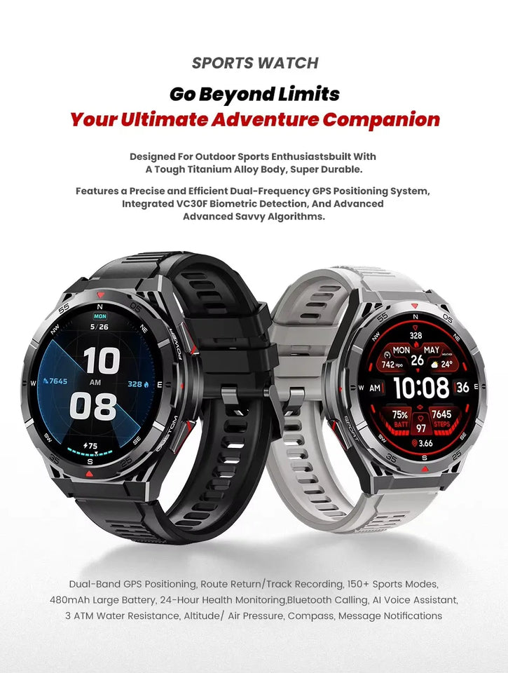 X2B Smart Watch GPS Positioning Men Outdoor Sport Bluetooth Calling AI Voice Health Monitoring Fitness Tracker X2-B Smartwatch