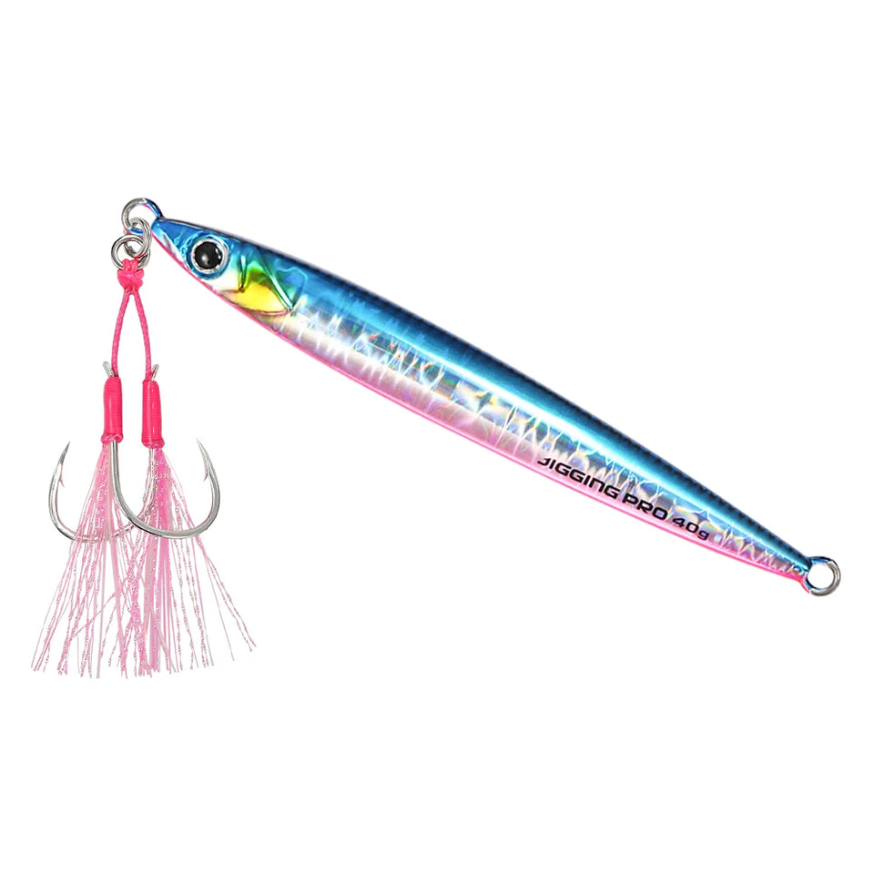 JIGGING PRO Slide Stick Metal Jig 40g 60g Shore Jigging Lure Long Casting Fast Sinking Fall Jigs For Sea Bass Mackerel Kingfish