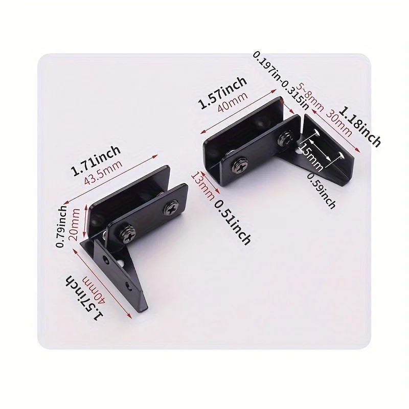 Closet Door Aluminum Glass Hinges L-shaped Cupboard Door Hinges Kitchen Accessories Door Hinges For Doors Cabinet Doors Kitchen