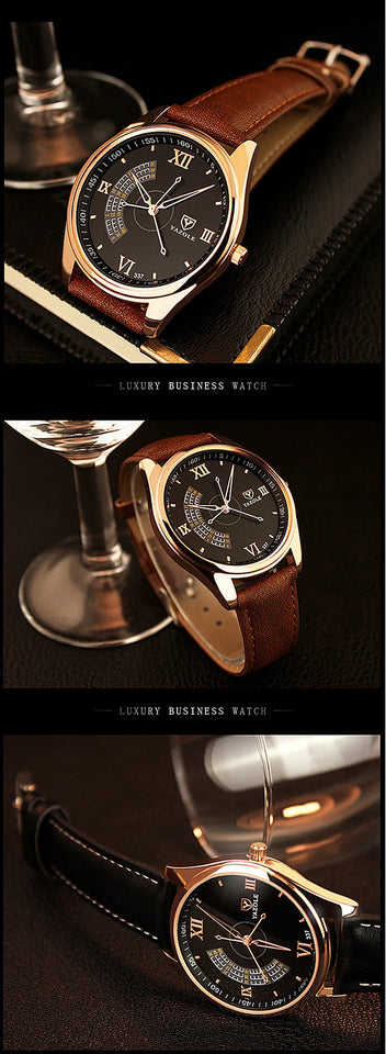 New Business Men's Wristwatch Clock Fashion Casual Leather Sport Man Watch Top Brand Luxury Quartz Watches for Men montre homme