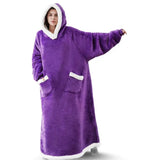 2025 Super Long Flannel Blanket with Sleeves Winter Hoodies Sweatshirt Women Men Pullover Fleece Giant TV Blanket Oversized New