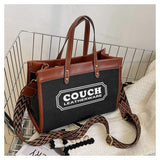Canvas handbags women's 2023 new fashion all-match tote bag style large capacity shoulder messenger bag for woman