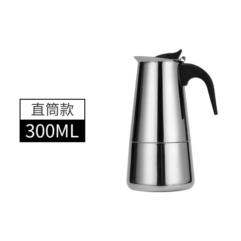 Coffee Maker Machine Moka Pot American Latte Electric Burner Italian French Press Percolator Brew Kettle Stovetop StainlessSteel