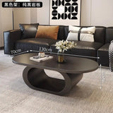 Italian minimalist new rock slab coffee table living room home simple modern high-end combination light luxury oval tea table
