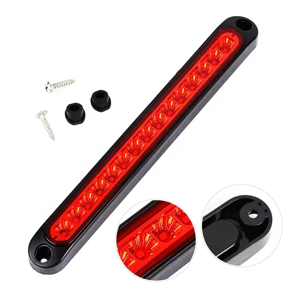 2pcs 15-LED Third Brake Light Assembly, 12V/24V Multi-Position Rear Warning Lamp for Truck Trailer Commercial Vehicles