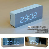 Electronic Mirror LED  Digital Alarm Clock, Temperature Date Display Mini Table Clock for Bedroom Home Office Teens Kids