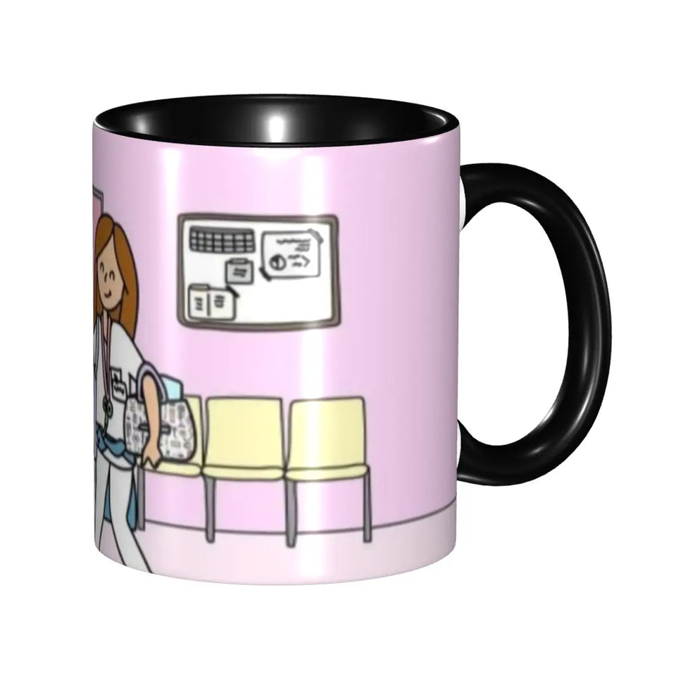 Pink Doctor Nurse Coffee Mugs DIY Customized Enfermera En Apuros Ceramic Milk Tea Mug Cup