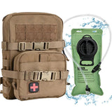 Mini Hydration Bag Tactical 2 In 1 Mini Hydration Pack Rip Away IFAK Medical Pouch 2L Water Bladder MOLLE Pouch Hunting Bag