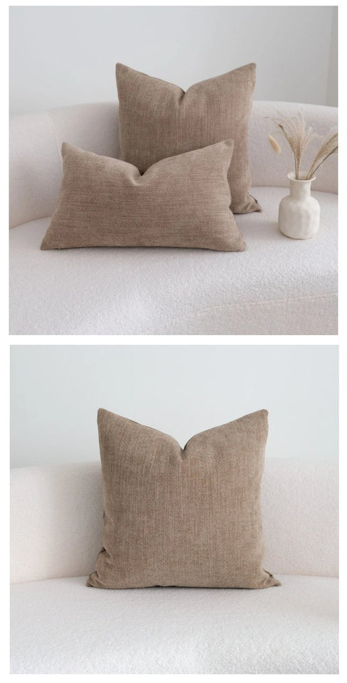 Coffee Brown Maillard Cushion Cover Retro Geometric Jacquard Pillow Case Wabi Sabi Pillow Covers Decorative Modern Luxury Home