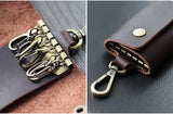 100 % Genuine leather   Multi-function Key Bag High Quality Crazy Horse leather Key Pouch Unisex Leather Business Gift