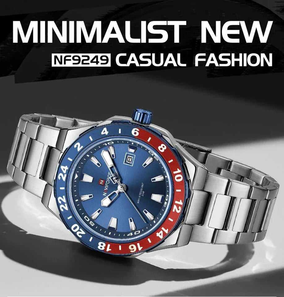 Naviforce 9249 High Quality Sports Casual Mens Watch Business Stainless Steel Quartz Wristwatches Male Clock Reloj Hombre