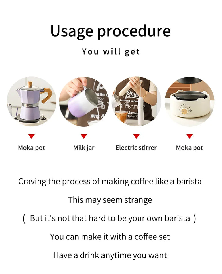 Bincoo Coffee Moka pot Classic Italian Espresso Maker Extraction Hand Brewing coffee Pot Barista Coffee Machine Coffee Utensil