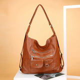 Street Retro Fashion Trend Women's Shoulder Crossbody Bag Zipper Large Capacity Travel Purse and Handbag Casual Backpack