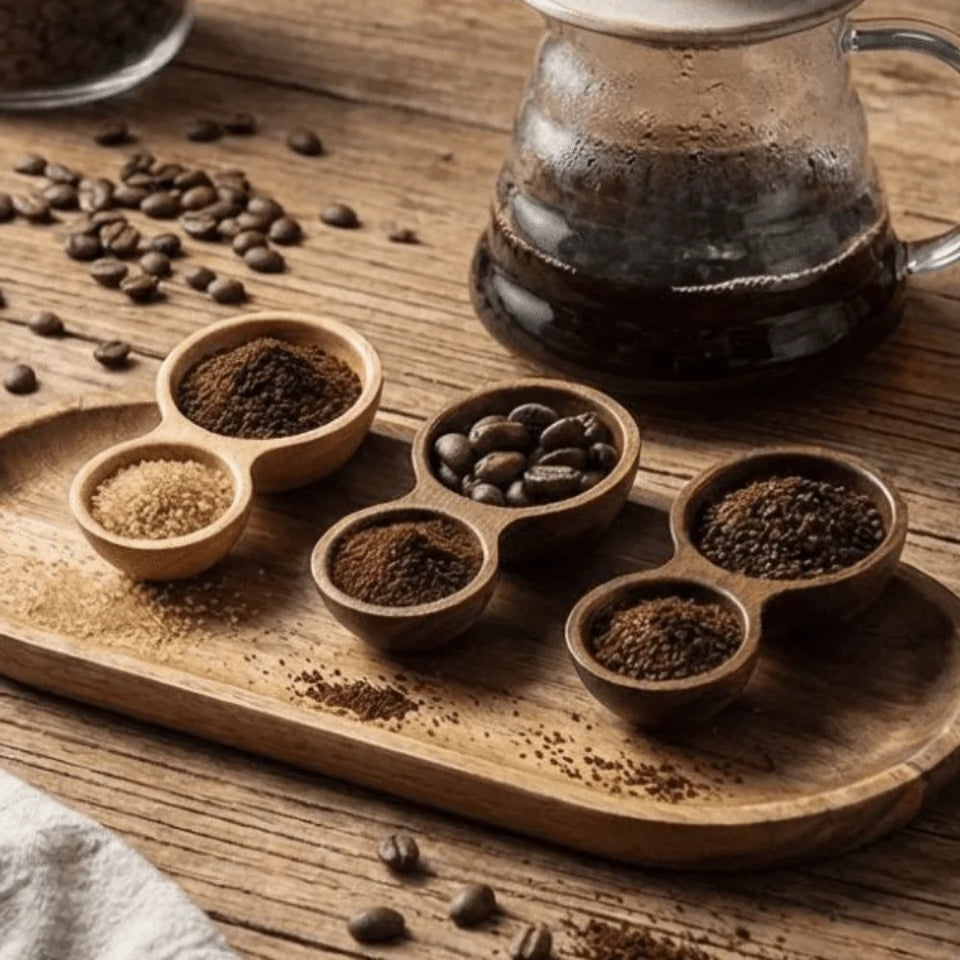Dual-Headed Wooden Coffee Spoon Short Handle Serving Cutlery Measuring Spoon Wear-resistant Rust-proof Coffee Bean Spoon