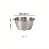 Heavy Duty Thickened 4/12 Pcs Round Stainless Steel Sauce Dishes Reusable Dipping Cups Corrosion-Resistant Commercial Grade