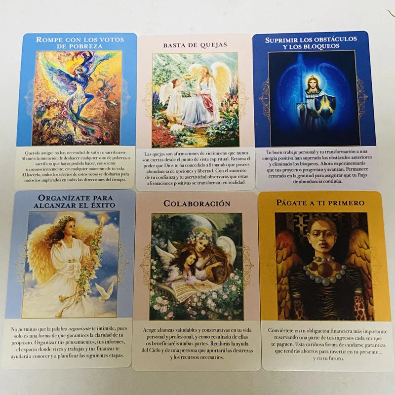 Angels of abundance oracle cards 44 deck 10.4*7.4cm Spanish Version Fate Divination Tarot Board Game Ángeles de abundancia