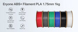 ERYONE 3KG ABS Plus Filament 3D Print 1.75mm ± 0,03 mm,Black White,abs+ Filament,1KG/Spool