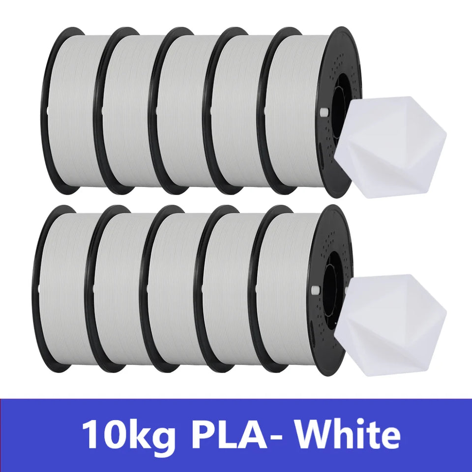 KINGROON 10KG PLA/PETG Filament 1.75mm Black White Gray 3D Printer Filament No Bubbles Plastic 10 Rolls Wholesale