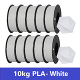 KINGROON 10KG PLA/PETG Filament 1.75mm Black White Gray 3D Printer Filament No Bubbles Plastic 10 Rolls Wholesale