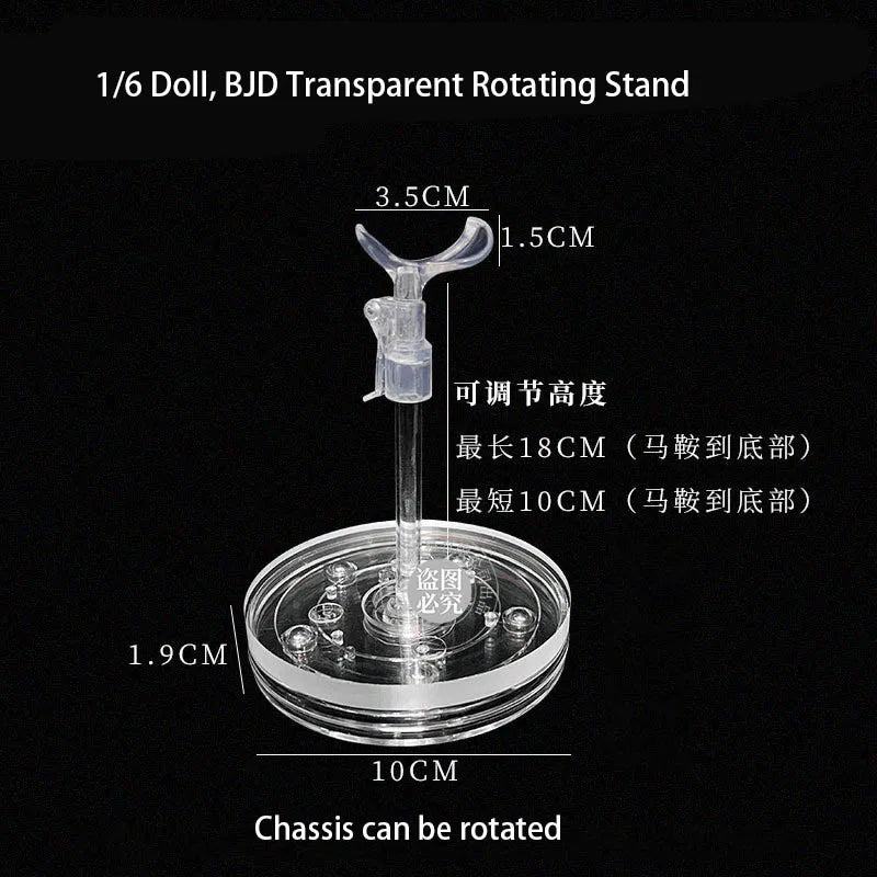 1/6 BJD Doll Toy Accessories Transparent Rotating Stand 1/8 Acrylic Support Standing Base Stand Doll Supplies Accessories