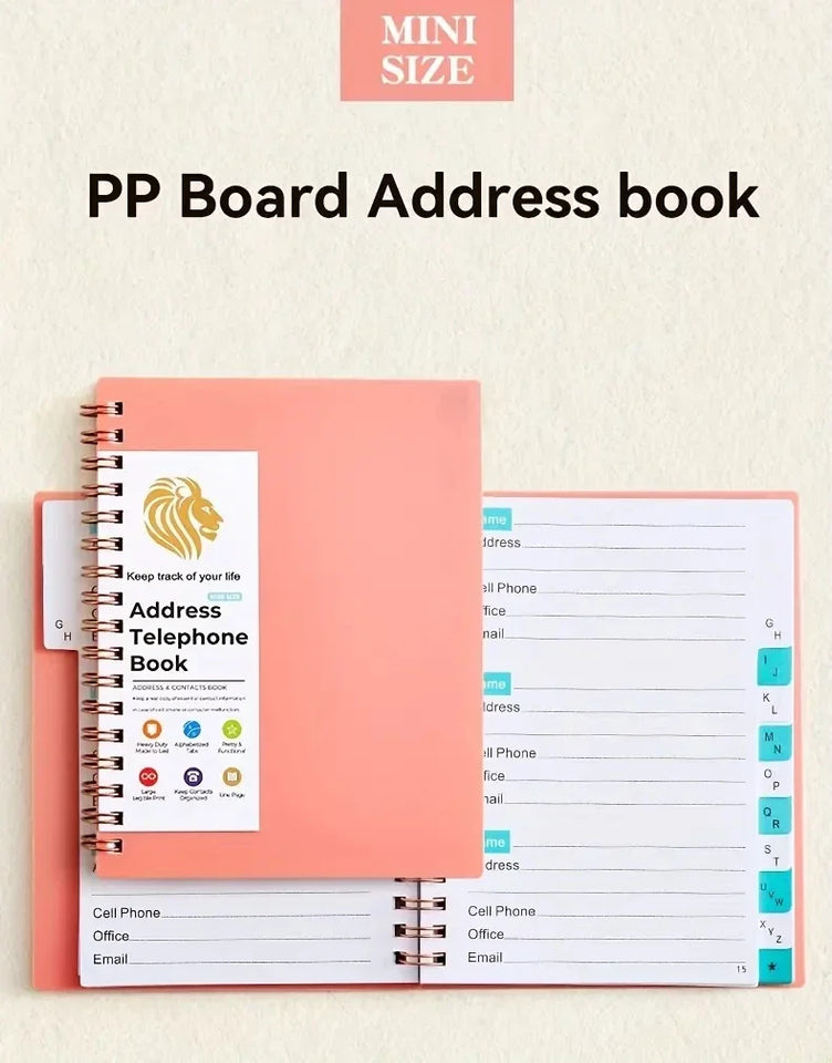 MINI Size Notebook Telephone Address & Birthday Book With Alphabetic Tabs Notepad Notebooks Writing Pads Office School Supplies