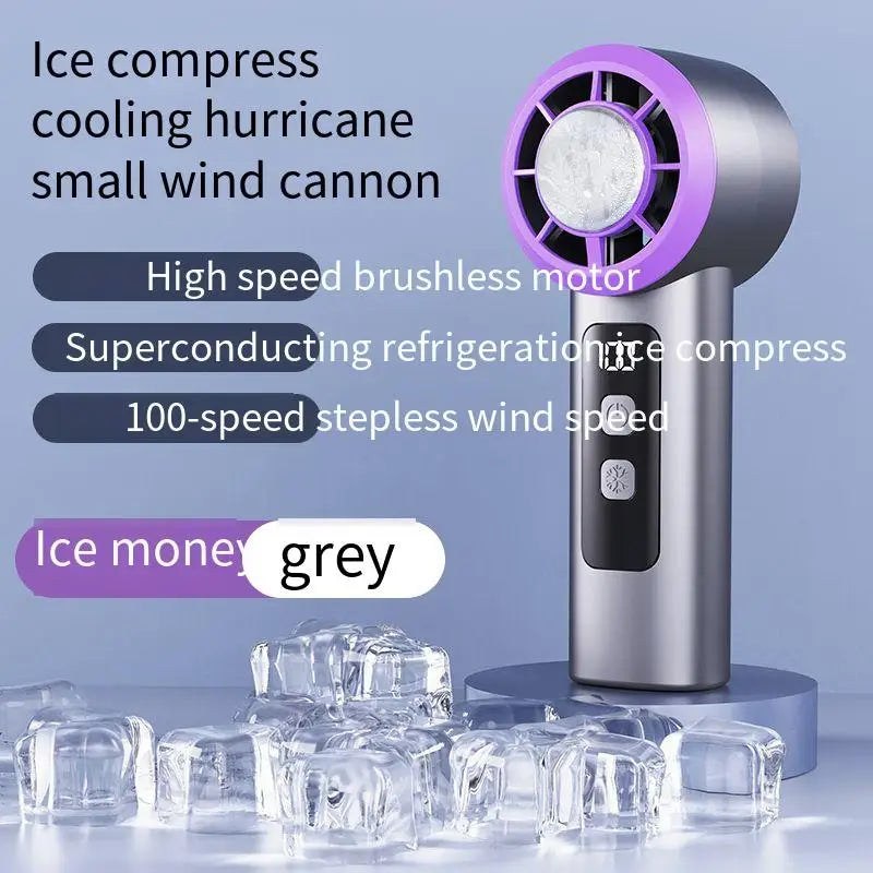 Refrigeration Turbo Cooling Mini Fan USB Adjustable Handheld Fan Suitable Office Outdoor Portable Personal Fan