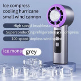 Refrigeration Turbo Cooling Mini Fan USB Adjustable Handheld Fan Suitable Office Outdoor Portable Personal Fan