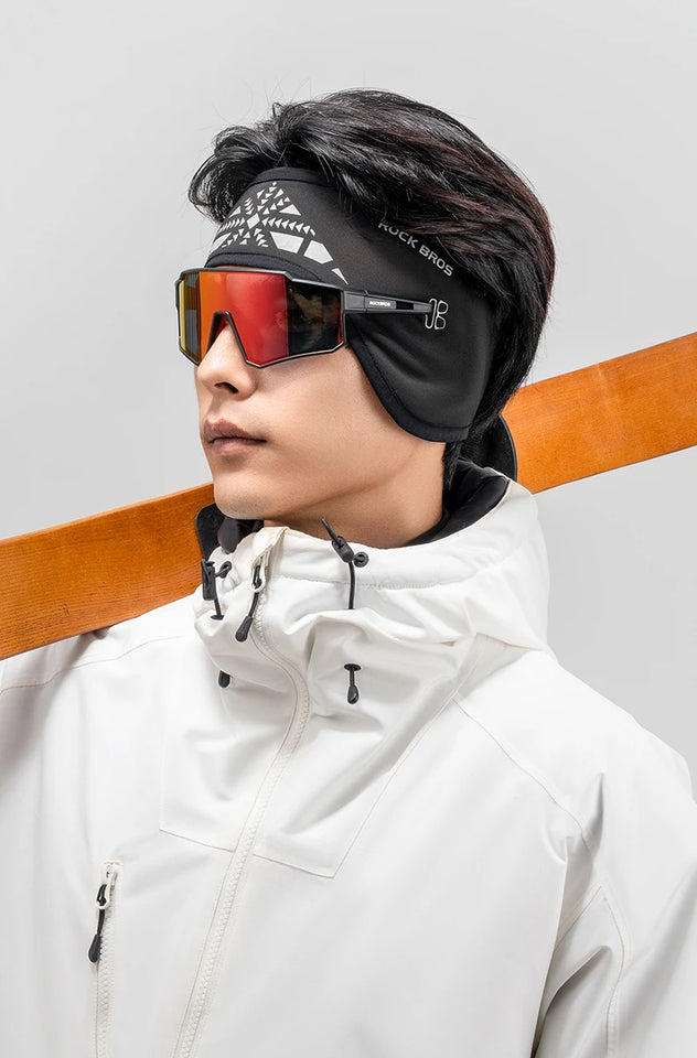 ROCKBROS Outdoor Cycling Headband Ear Warmer Men Winter Cycling Workout Windproof Double Layer Warm Earmuffs Headwear Sweatband