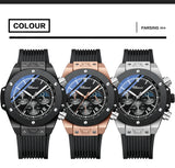 Men Watches High Quality Waterproof Sports Chronograph Quartz Wristwatches Silicone Strap Calendar Luminous Watch For Men