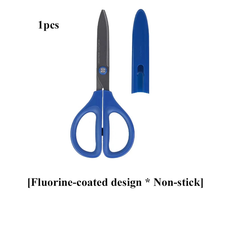 KOKUYO SAXA Curved Scissors for Effortless Cutting Non-stick Fluorine/Titanium Coated Safety Round Tip Portable Safe Craft Tools