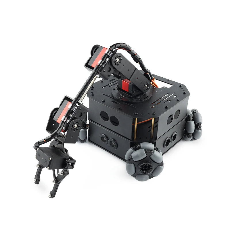 4 Dof Robotic Arm with 4WD Car Omni Wheel Obstacle Avoidance Motor Servo RC Car for Arduino Robot DIY Kit Ps2 Programmable Robot
