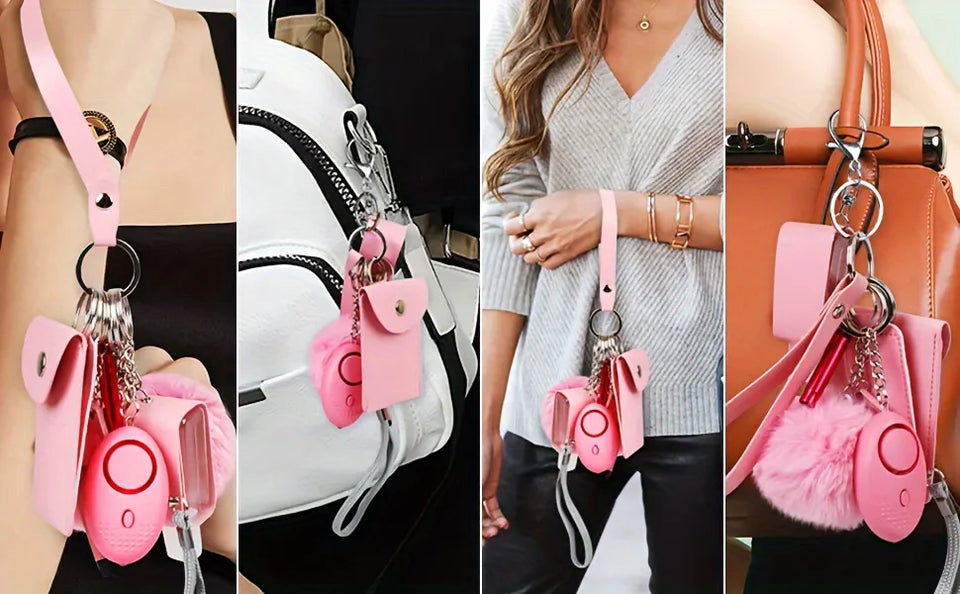Self Defense Security KeychainSafety Keychain Full Set Set with Personal Alarm Protective Keychain Accessories for Women Girls