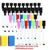 100/5Pcs Dry Erase Whiteboard Markers Set, Washable Pens with Magnetic Eraser for Office Whiteboards & Art Supplies