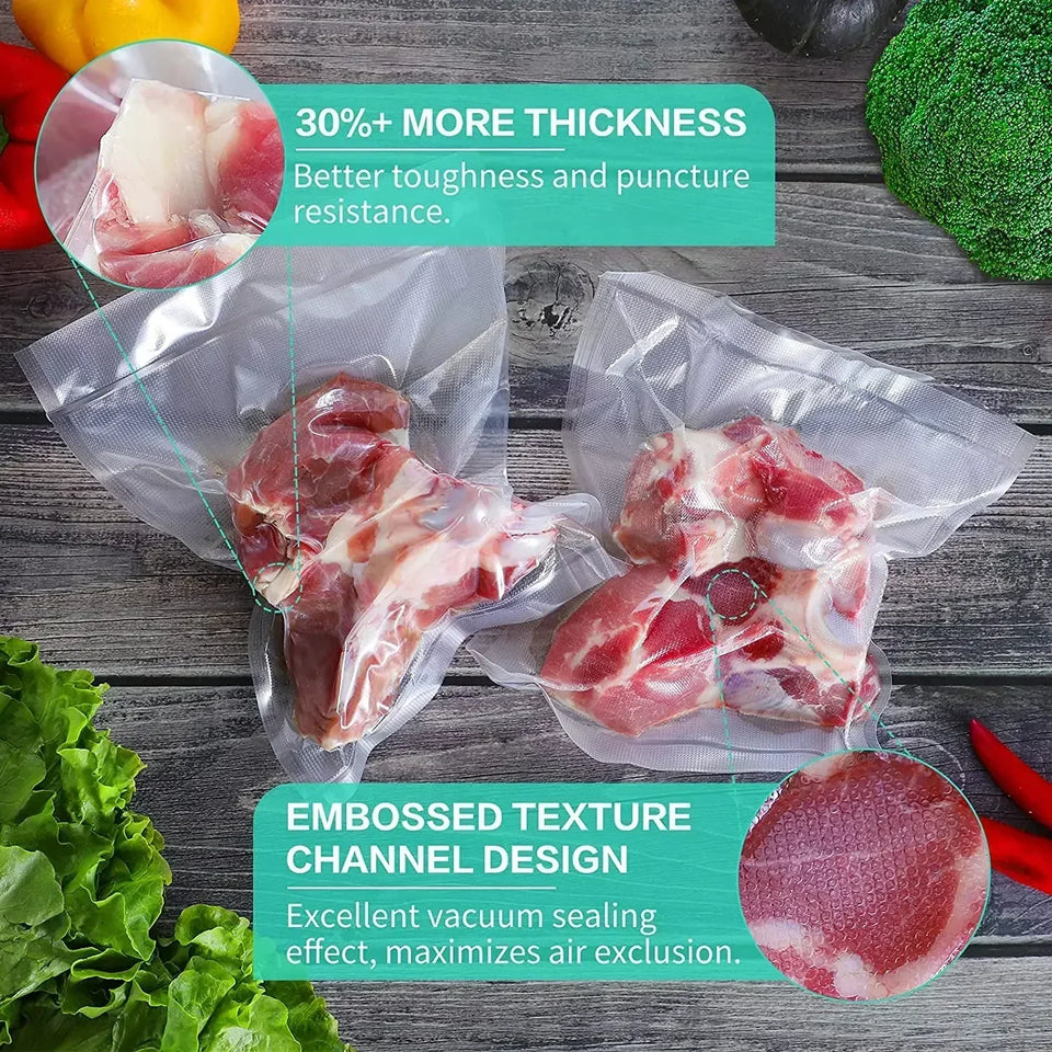 50PCS Net Pattern Vacuum Bag Food Bag Household Fresh-Keeping Bag Cooked Food Packaging Bag