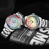 2024WINNER Original Colored Diamonds Mechanical Waterproof Men's Watch Automatic Movement Stainless Steel Luxury Watches