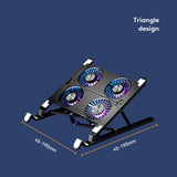 Laptop Cooling Pad with 2/4 Fans Foldable Notebook Stand RGB Silent Gaming Laptop Cooler Fan 7 Height for 11-17.3 Inch Notebook
