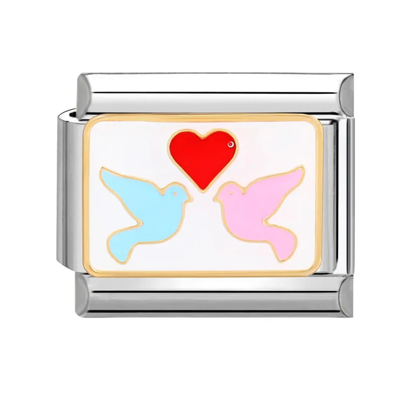 Cute Cats Flowers Planet Coffee Milk Cake Mountain Italian Charm Links Fit 9mm Stainless Steel Bracelet DIY Jewelry Making Gifts