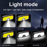 COB LED Super Bright Headlamp Rechargeable 180° Head Lamp Flashlight Outdoor Waterproof Running Fishing Camping Hiking Headlight