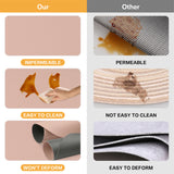 Double Sided Anti Slip PU Pad Table Mat with Coaster Oil-Proof Waterproof Leather Placemat Kitchen Dinner Coffee Tables Mats
