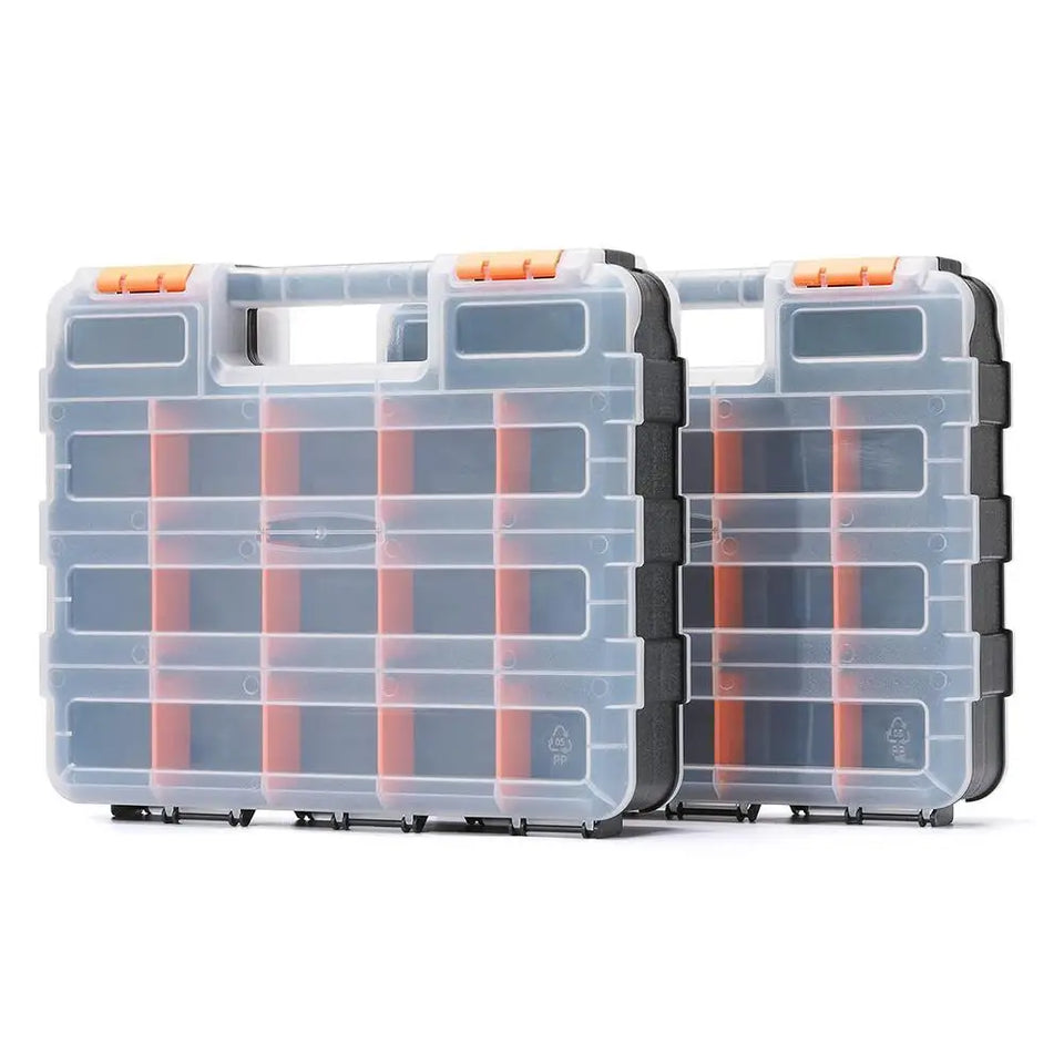 Hardware Organizer Box 34 Compartments Organizer W/ Removable Dividers Double Side Screw Organizer For Nuts, Bolts Screws Nails