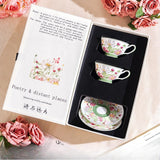 Coffee Cup Set Elegant Ceramic British Black Tea Cup Saucer Exquisite Afternoon Tea Household Tableware Complete Drinkware Set