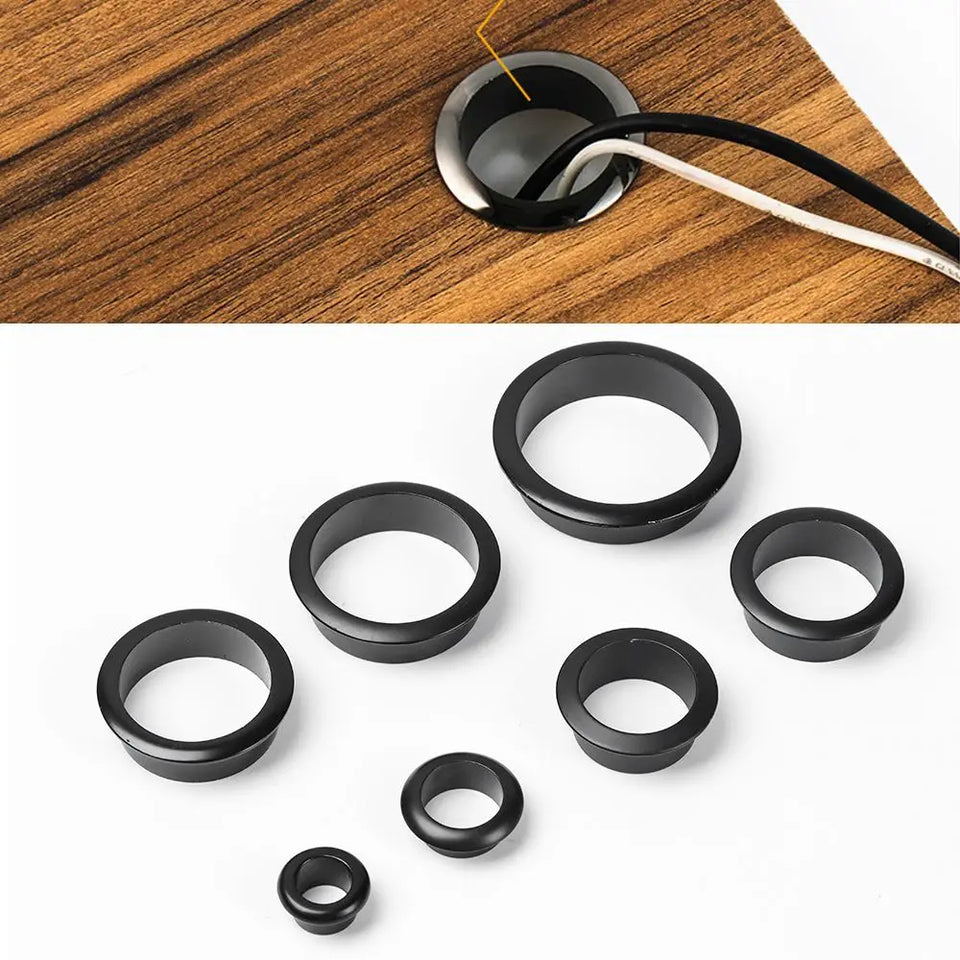 Computer Desk Cable Grommets Wire Hole Cover Cabinet Vent Decorative Ring Cable Outlet Port Furniture Hardware Desk Organizer