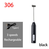 HOT  Electric Milk Frother + Egg Beater Wireless Type-C Charging 3 Speeds Mini Handheld Foam Maker Coffee Whisk Cooking Tools