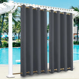 Patio Outdoor Curtain Waterproof Thermal Insulated Double Grommets Sun Block Windproof Window Curtains For Garden Drapes Porch