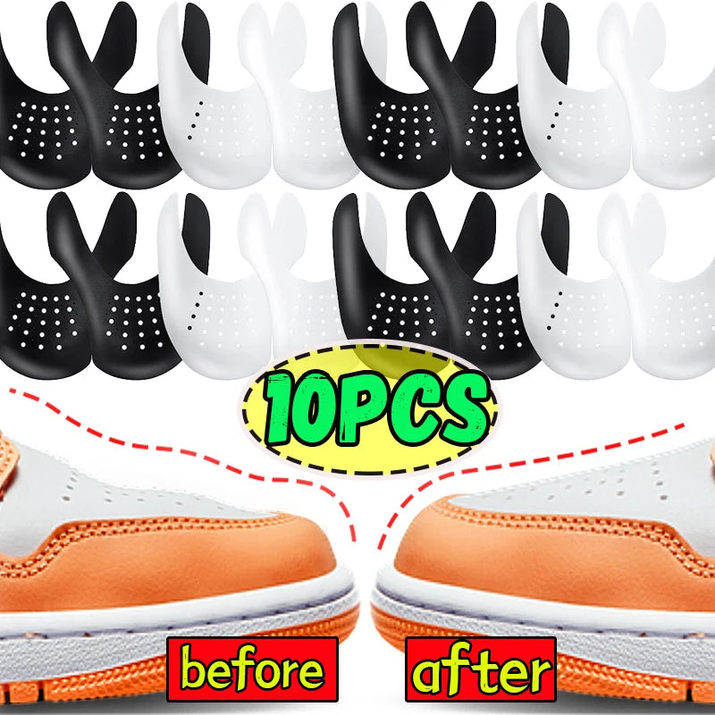 5pairs Crease Protector Shoe Head Stretcher Sneaker Anti Crease Wrinkled Fold Shoe Support Toe Sport Crease Protector Dropship
