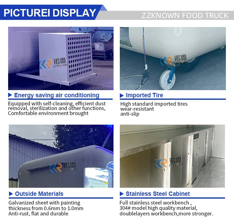 Food Trailer Mobile Fast Food Trailer Flower Shop Ice Cream Cart Juice Coffee Kiosk Fully Equipped