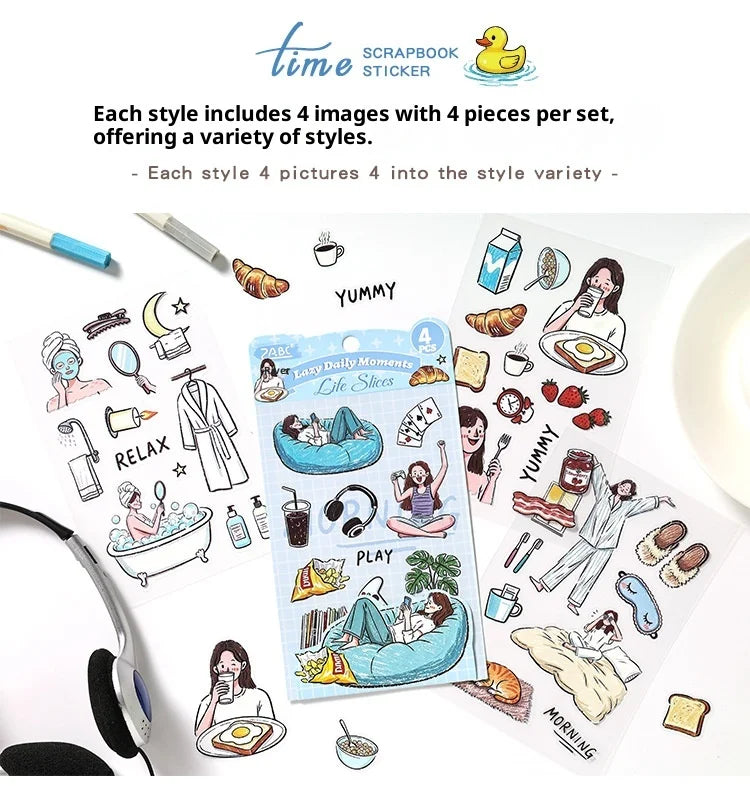 JIANWU Good Collection Book Series Vintage Life Character Landscape Material Collage PET Sticker Creative DIY Journal Stationery